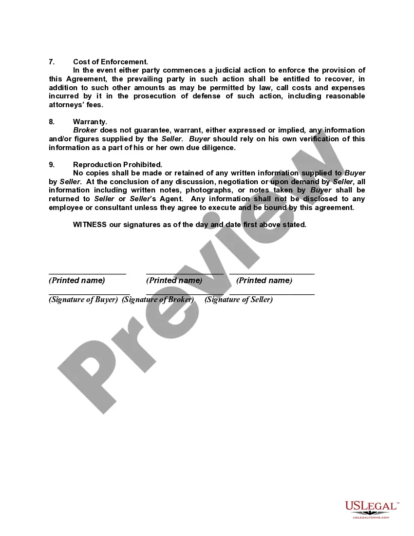 Get NonDisclosure and Non-Circumvent Agreement in Connection with REO - Real Estate Owned - Sales Business Preview NonDisclosure and Non-Circumvent Agreement in Connection with REO - Real Estate Owned - Sales Business