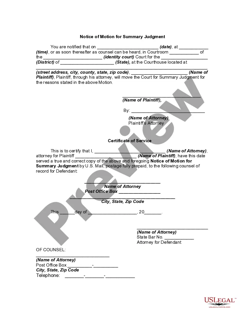 Get Motion for Summary Judgment by Plaintiff for Breach of Contract Preview Motion for Summary Judgment by Plaintiff for Breach of Contract
