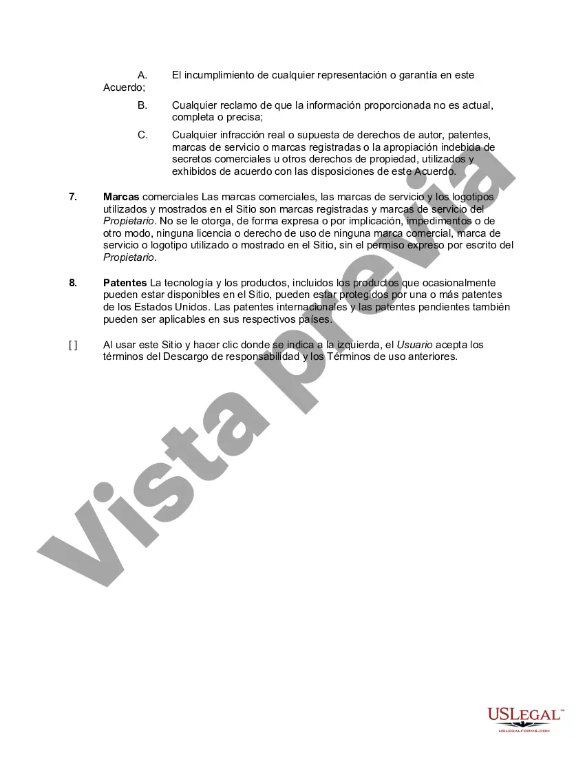 Preview Descargo de responsabilidad y condiciones de uso