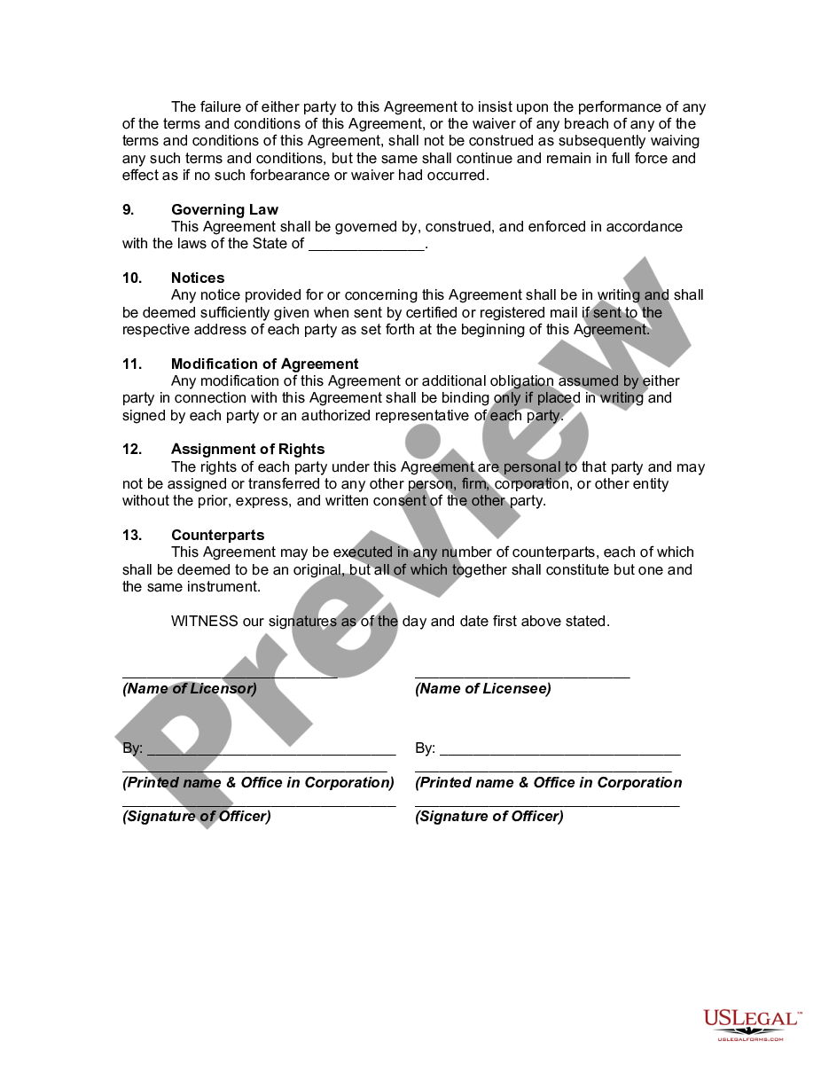 page 2 License of Trade Name and Trademark with Option to Purchase preview