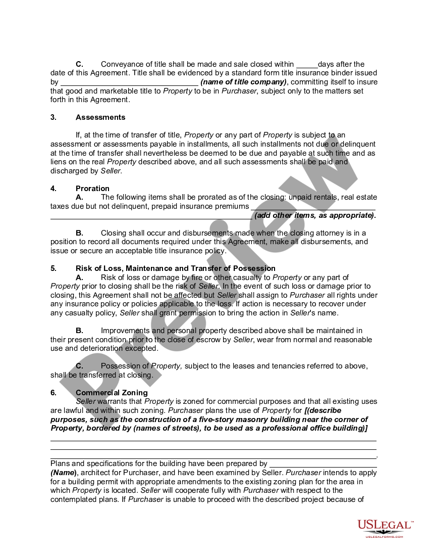 Contract of Sale and Purchase of Commercial Property Commercial