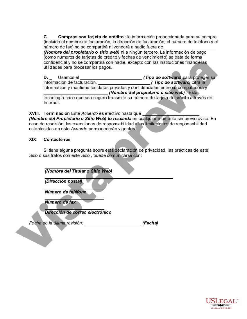 Get Acuerdo de usuario de suscripción al sitio web - Términos de uso para la política de privacidad del curso electrónico de venta en línea del sitio web Preview Acuerdo de usuario de suscripción al sitio web - Términos de uso para la política de privacidad del curso electrónico de venta en línea del sitio web