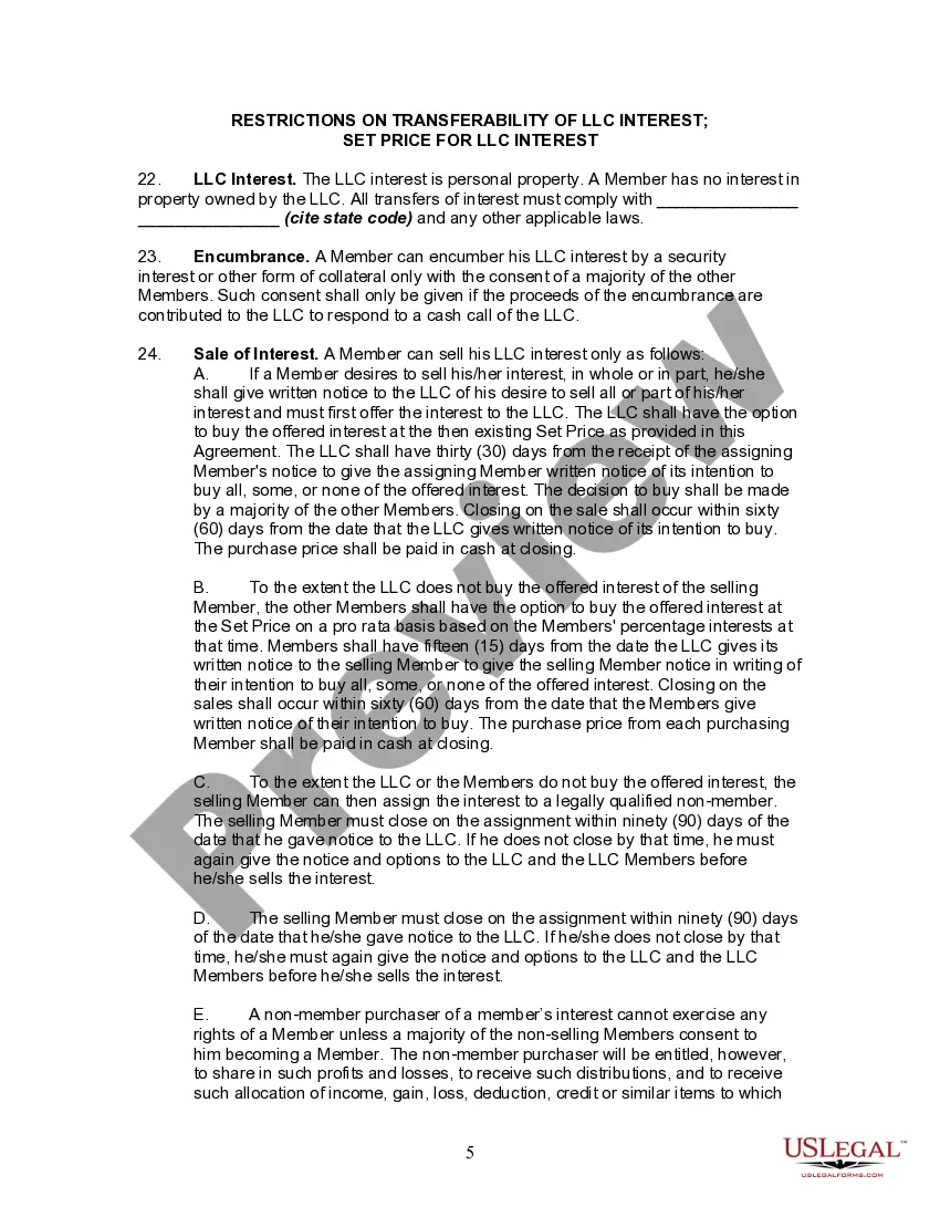 Get Operating Agreement for States who have Adopted the Uniform Limited Liability Act and the Revised Uniform Limited Liability Act Preview Operating Agreement for States who have Adopted the Uniform Limited Liability Act and the Revised Uniform Limited Liability Act