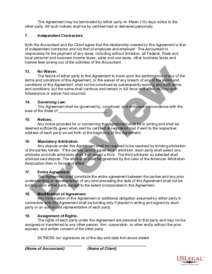 Get General Consultant Agreement to Advise Client on Accounting, Tax Matters, and Record Keeping Preview General Consultant Agreement to Advise Client on Accounting, Tax Matters, and Record Keeping