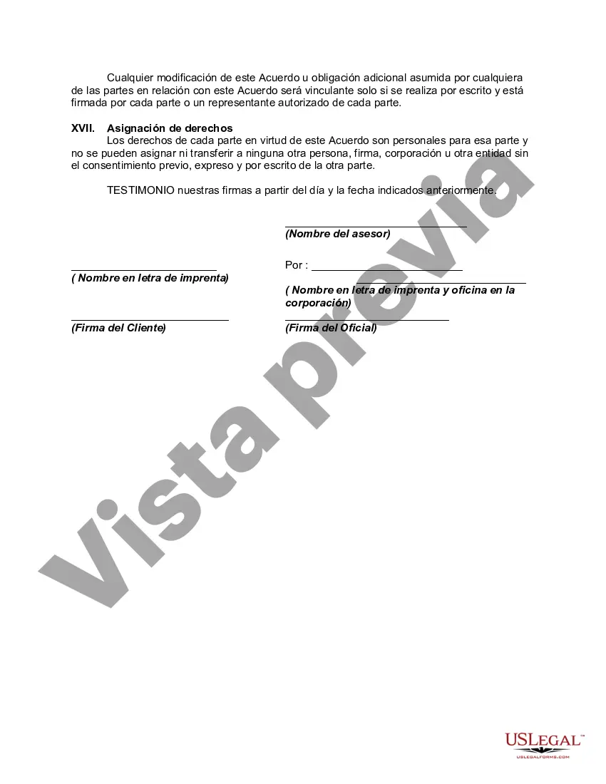 Preview Acuerdo para Prestar Servicios de Asesoría en Planificación Financiera