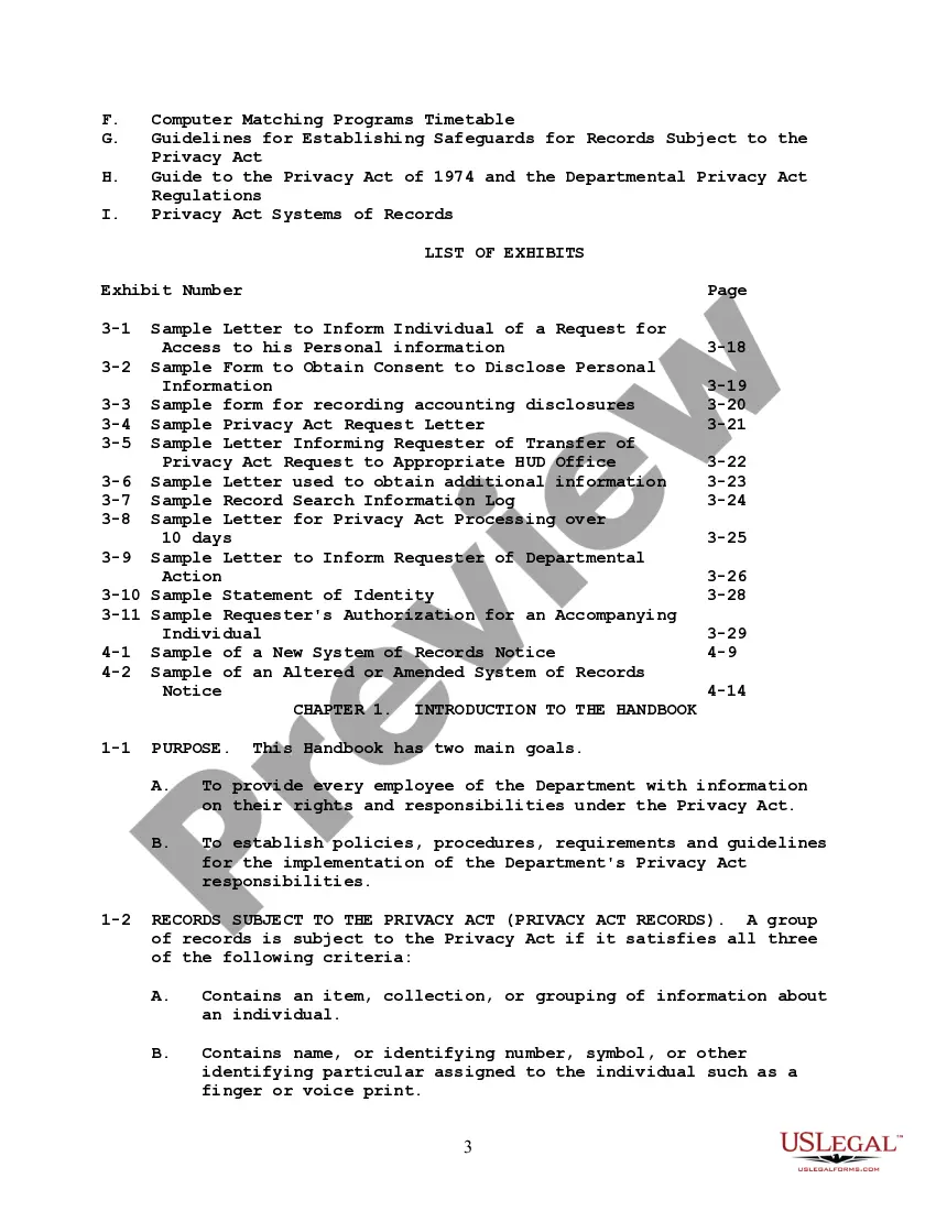 Get HUD Privacy Act Handbook with Explanation Preview HUD Privacy Act Handbook with Explanation