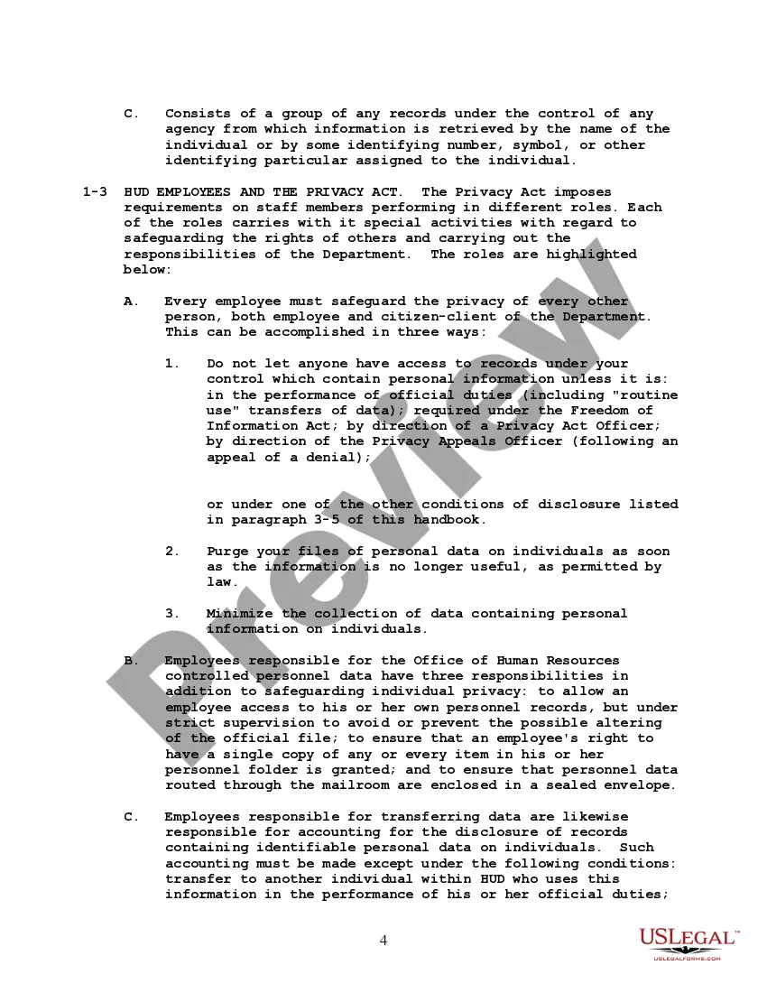 Get HUD Privacy Act Handbook with Explanation Preview HUD Privacy Act Handbook with Explanation