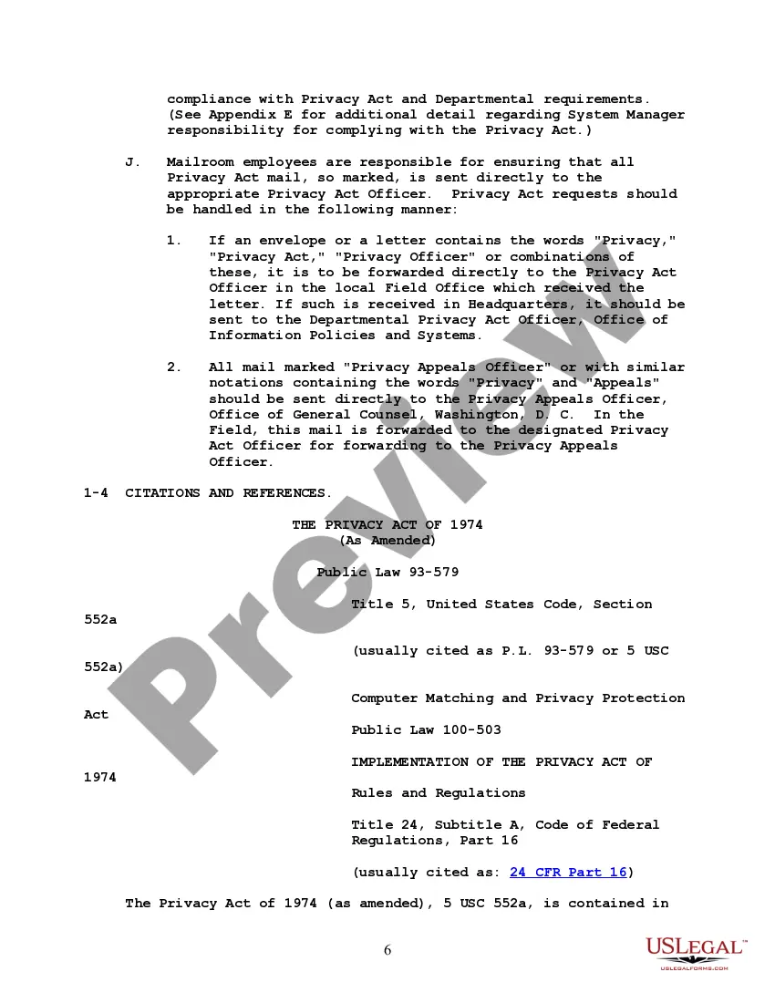 Get HUD Privacy Act Handbook with Explanation Preview HUD Privacy Act Handbook with Explanation