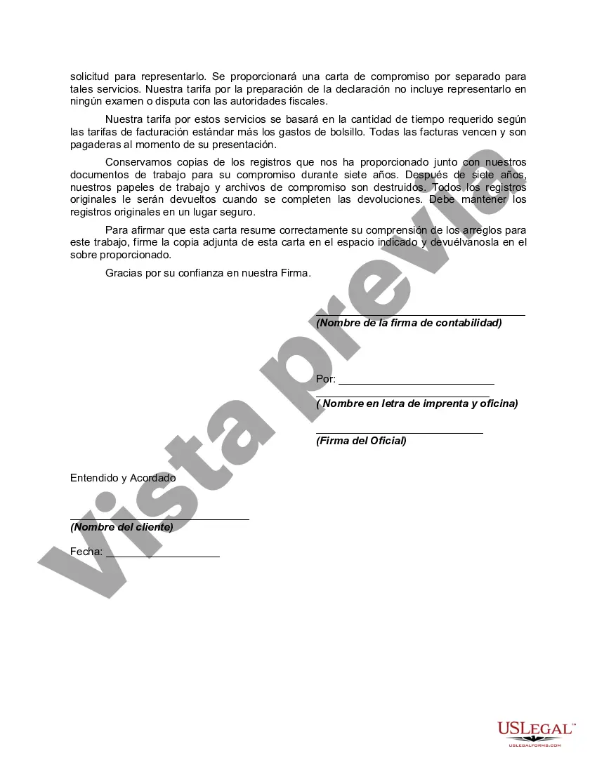 Preview Carta de Compromiso de Declaración de Impuesto sobre Sucesiones y Sucesiones - 706
