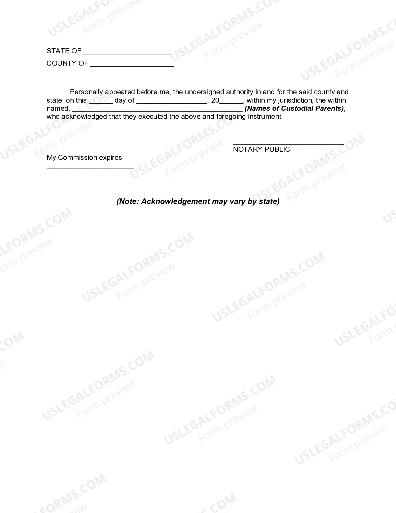 Preview Temporary Guardianship Agreement
