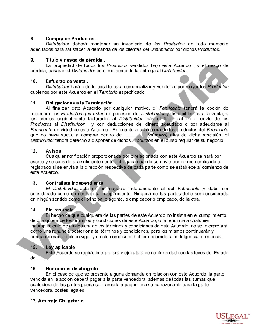 Preview Acuerdo de distribución exclusivo para la venta de prendas de vestir