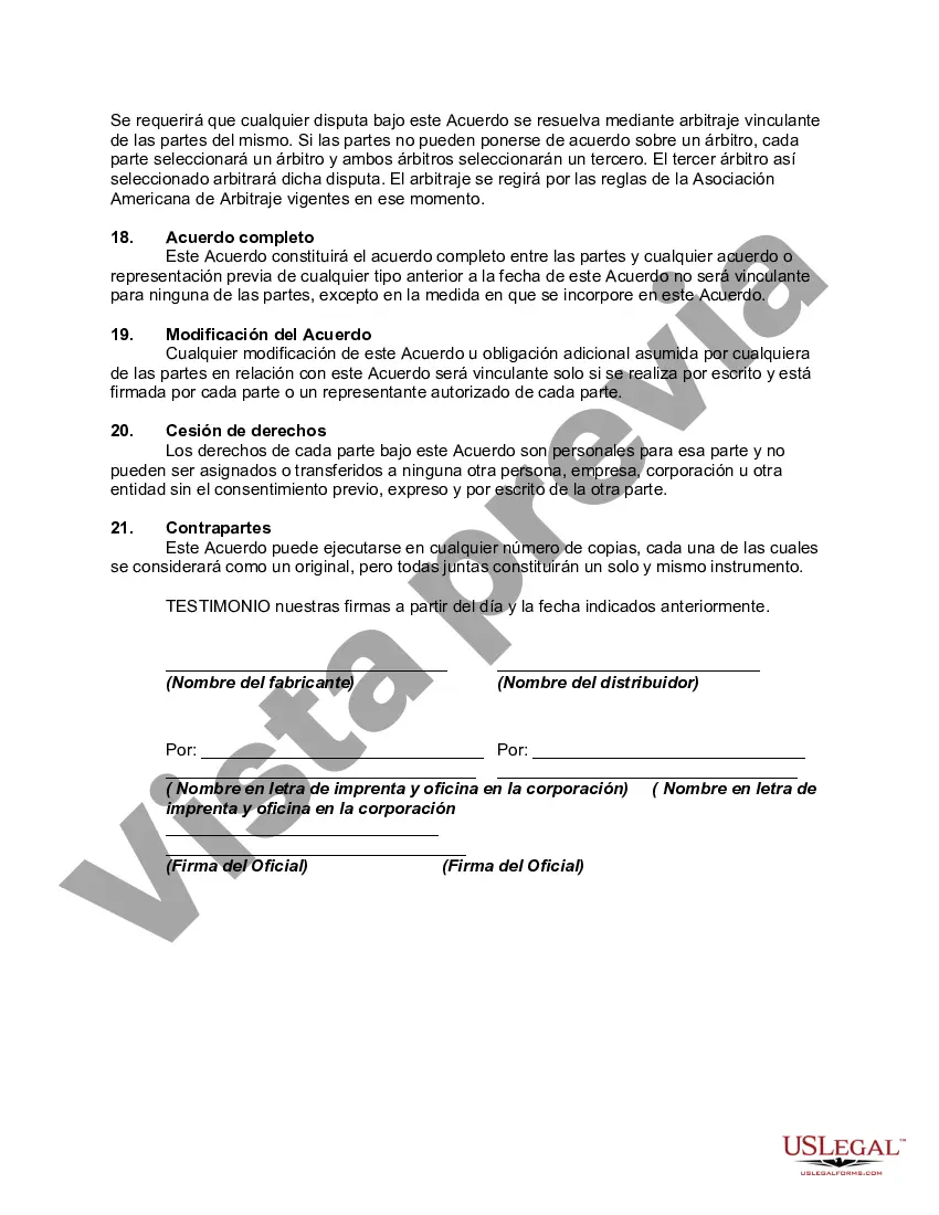 Preview Acuerdo de distribución exclusivo para la venta de prendas de vestir