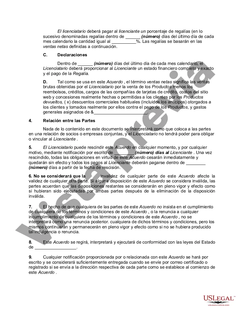 Preview Acuerdo que otorga una licencia exclusiva para vender una línea de ropa con reserva de derecho por parte del licenciante para vender el producto con licencia