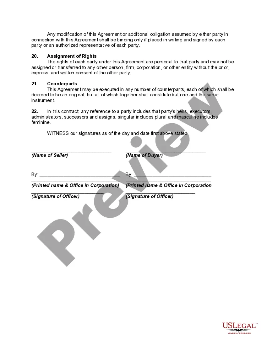 Preview Basic Agreement for Sale of Machinery or Equipment