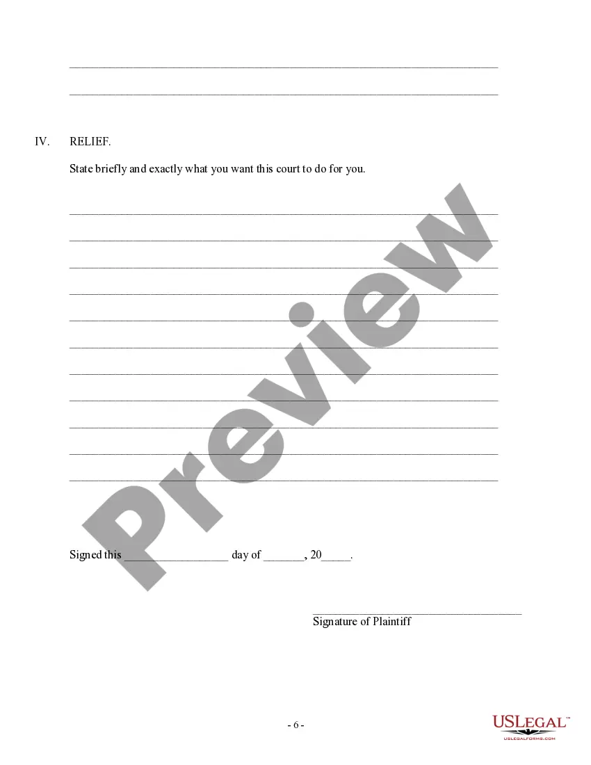 Get Federal Pro Se - Non-Prisoner - Complaint Form Preview Federal Pro Se - Non-Prisoner - Complaint Form