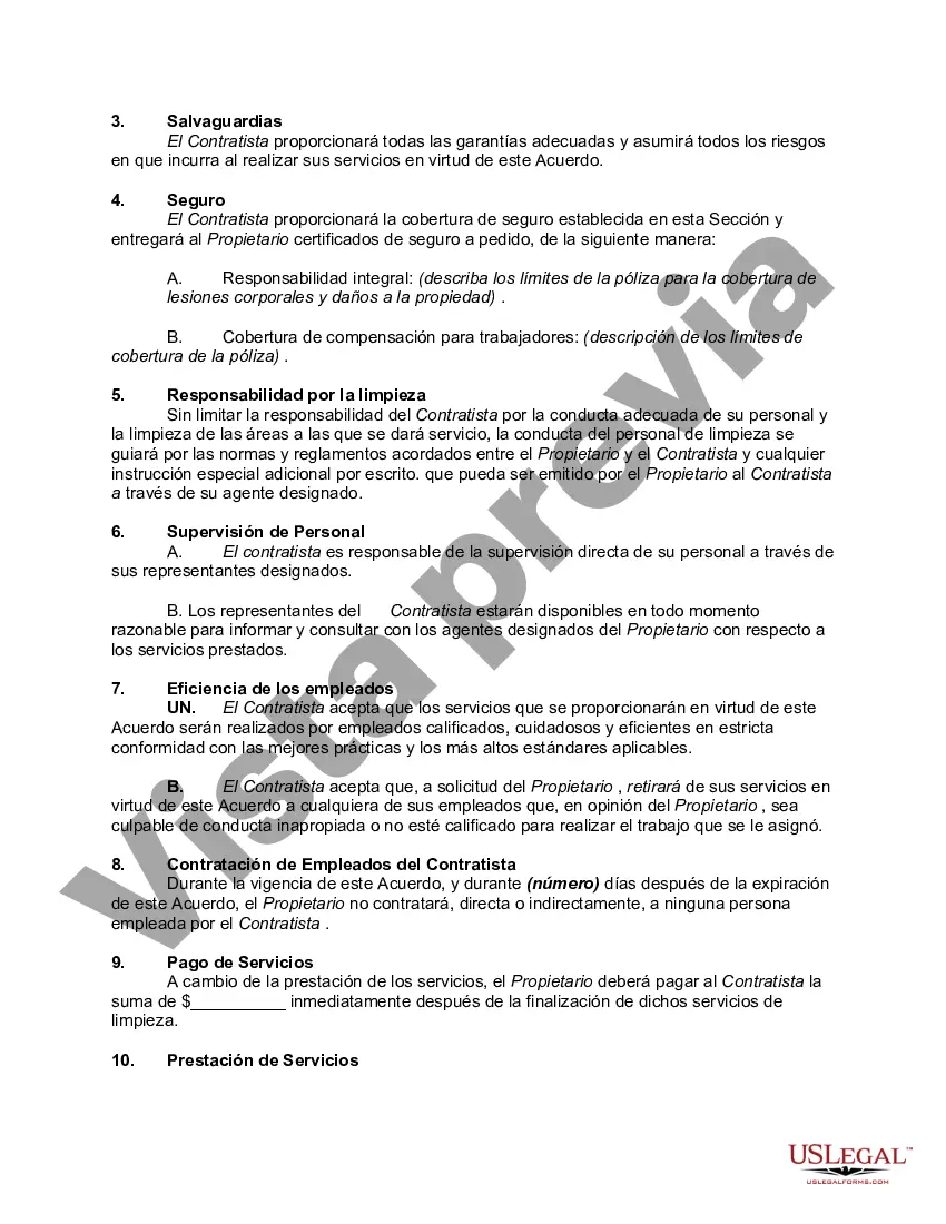 Preview Acuerdo de servicios de limpieza de alfombras y tapicería para el hogar y comercial