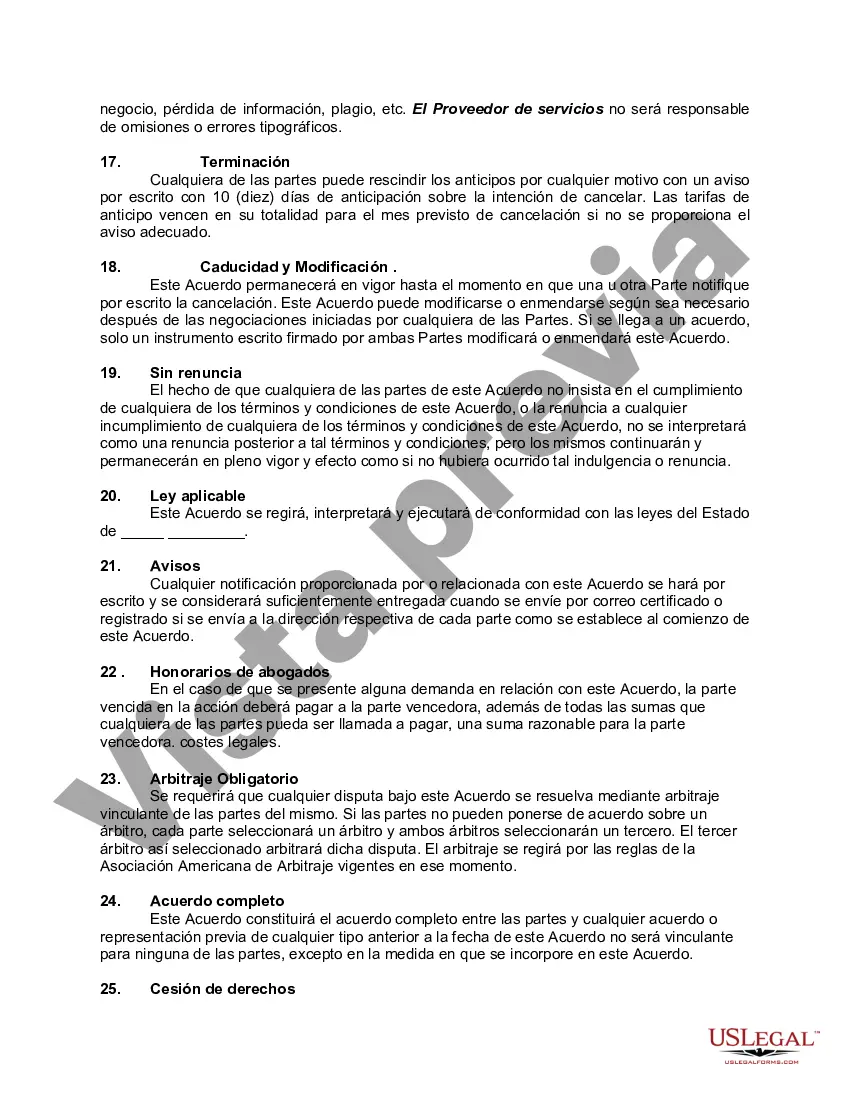 Preview Acuerdo de retención para servicios de asistente virtual