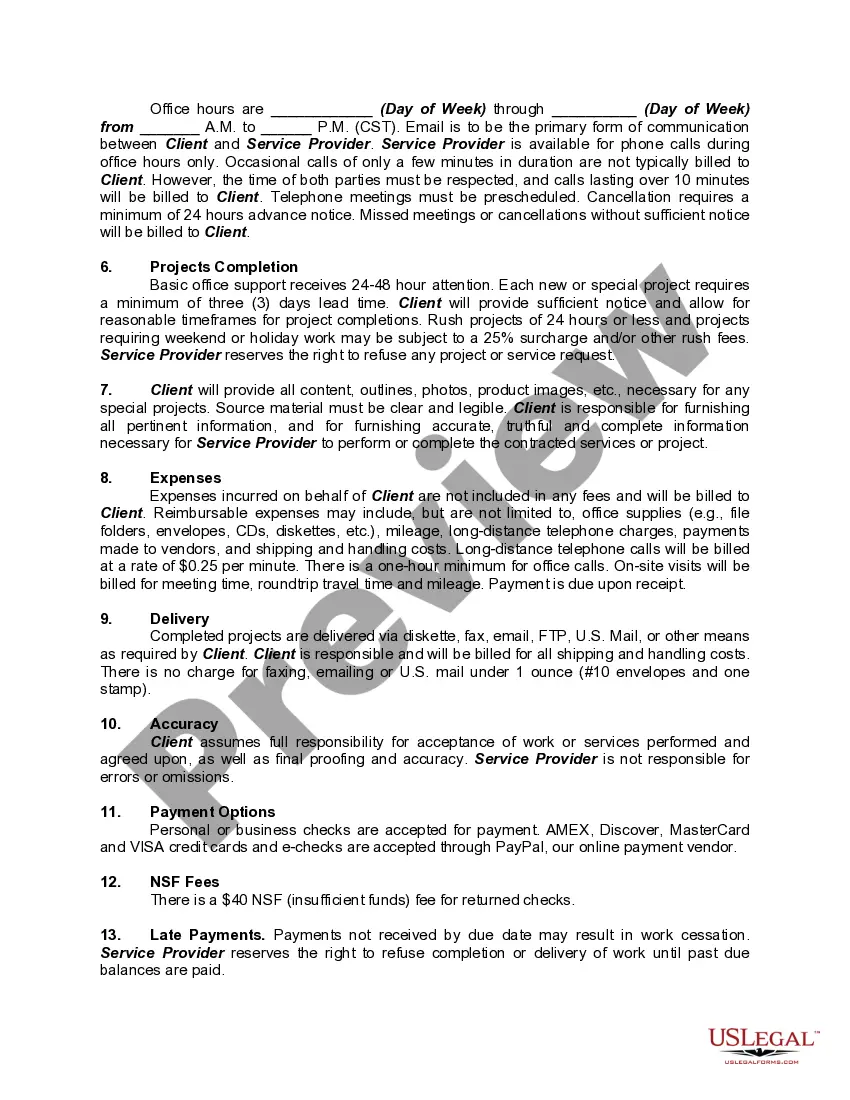 Get Retainer Agreement for Virtual Assistant Services Preview Retainer Agreement for Virtual Assistant Services