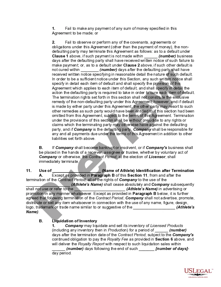 Get Endorsement Agreement Between Apparel Company and Licensor of Professional Athlete - Replacing Agreement with former Licensor Preview Endorsement Agreement Between Apparel Company and Licensor of Professional Athlete - Replacing Agreement with former Licensor