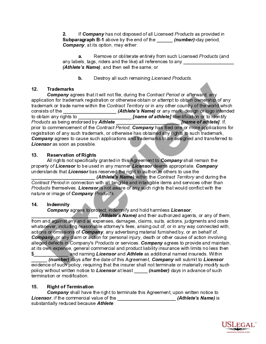 Get Endorsement Agreement Between Apparel Company and Licensor of Professional Athlete - Replacing Agreement with former Licensor Preview Endorsement Agreement Between Apparel Company and Licensor of Professional Athlete - Replacing Agreement with former Licensor