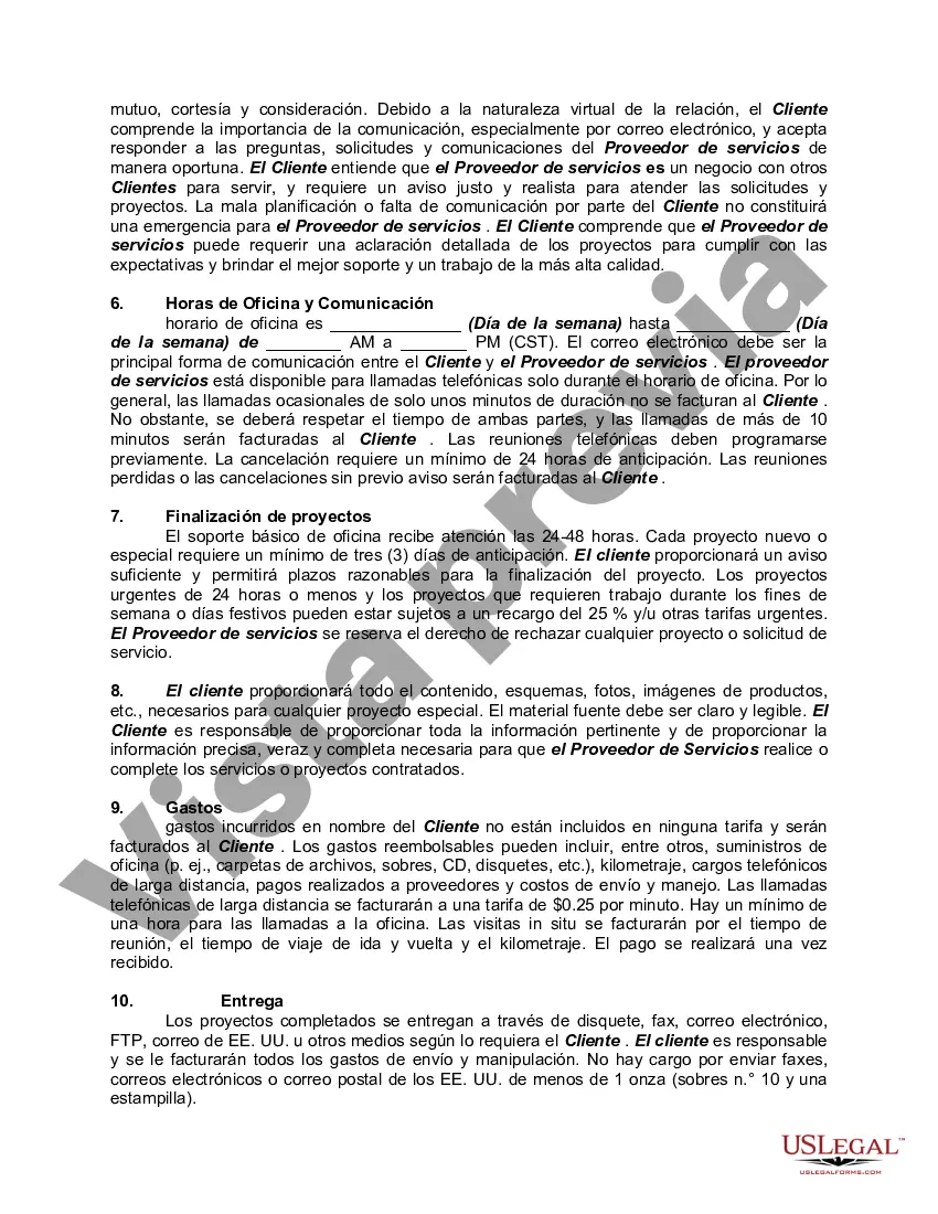 Preview Acuerdo de Pago por Hora para Servicios de Asistente Virtual - Contabilidad