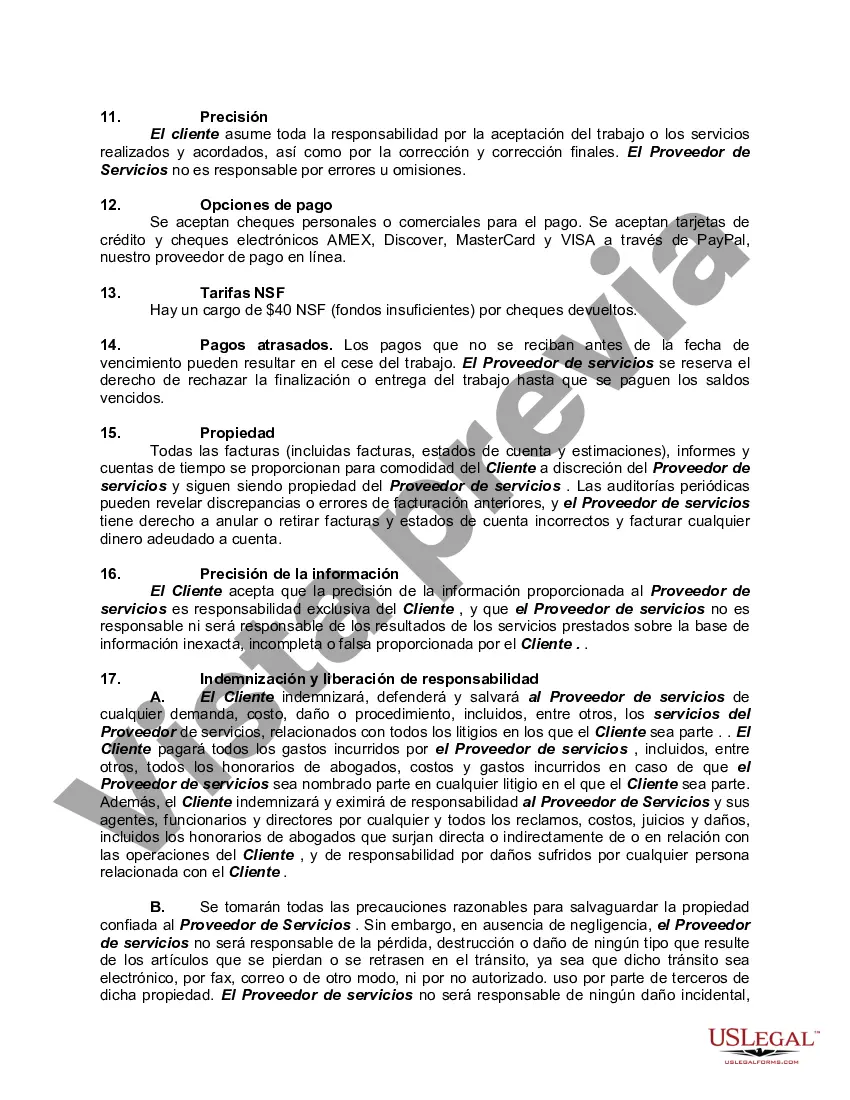 Preview Acuerdo de Pago por Hora para Servicios de Asistente Virtual - Contabilidad