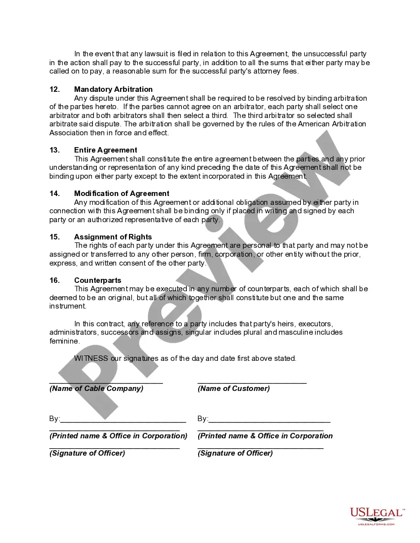 Get Agreement Regarding Installation and Use of High Speed Fiber Optic Cable and Related Infrastructure - Self-Employed Preview Agreement Regarding Installation and Use of High Speed Fiber Optic Cable and Related Infrastructure - Self-Employed