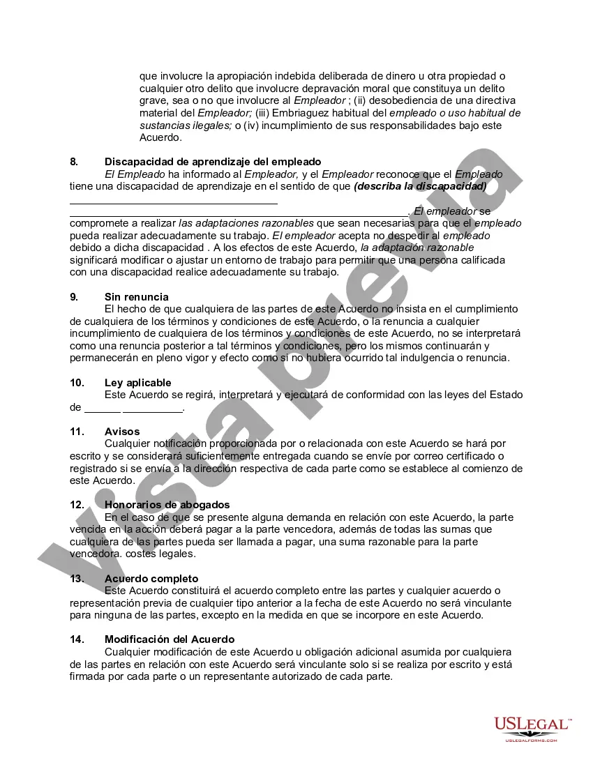 Preview Acuerdo de trabajo con Cook que tiene una discapacidad de aprendizaje