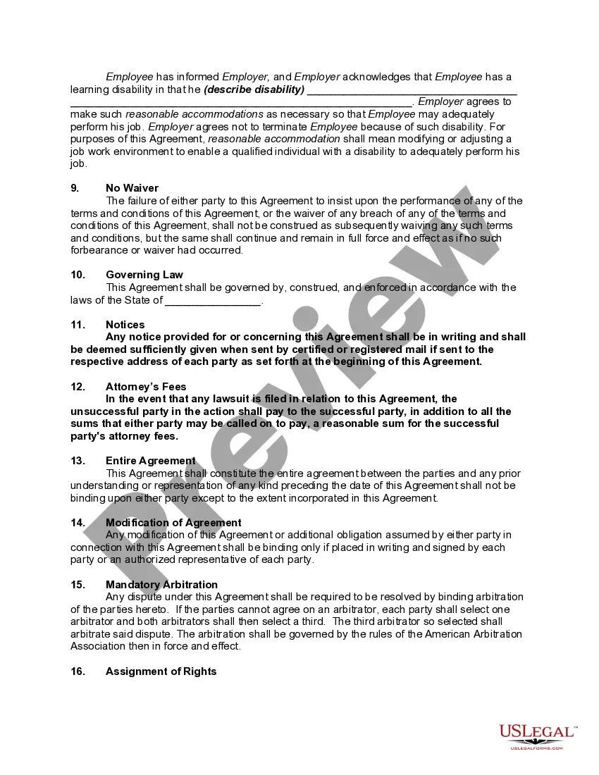 Get Employment Agreement with Cook who has a Learning Disability Preview Employment Agreement with Cook who has a Learning Disability