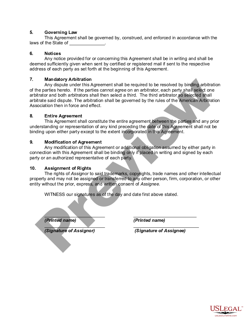 Michigan Assignment of Intellectual Property and License Agreement ...