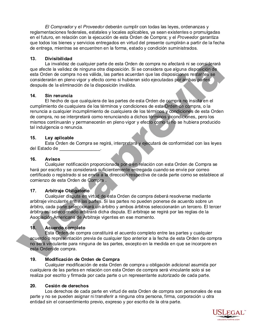 Preview Orden de Compra de Extrusiones de Aluminio
