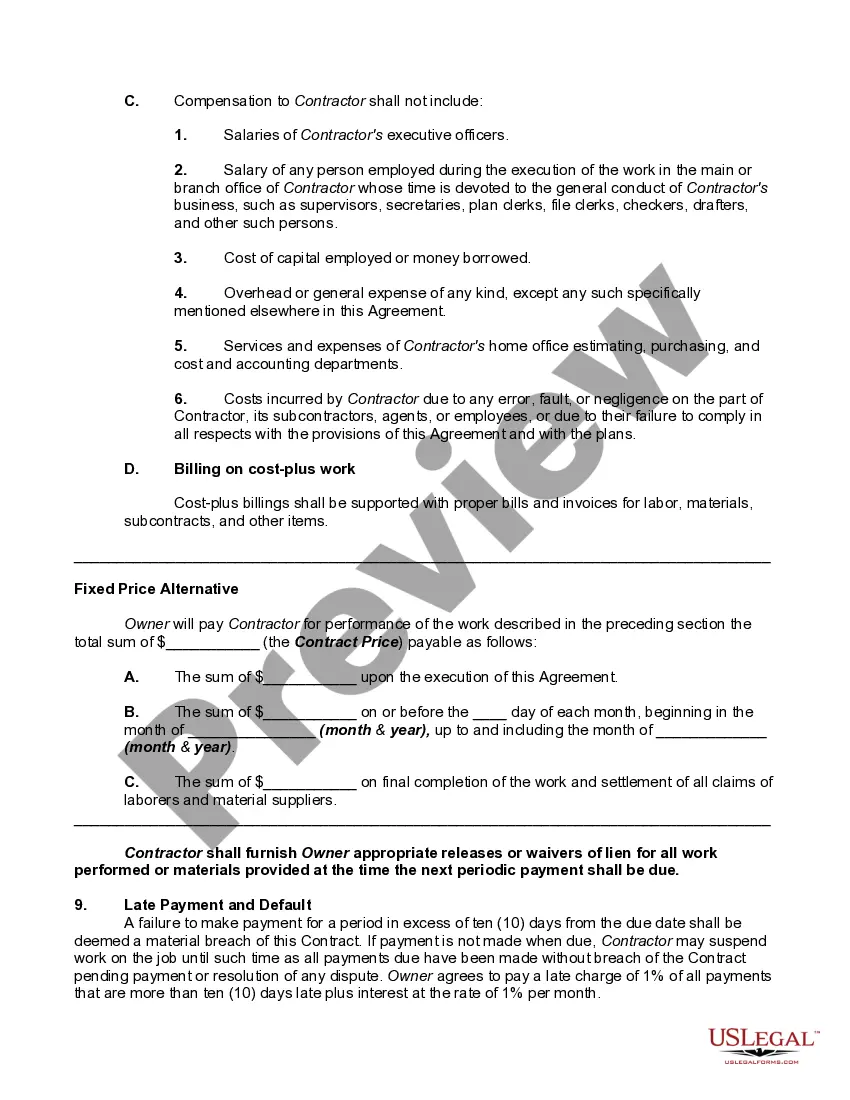 Preview Construction Contract for Bathroom Remodeling