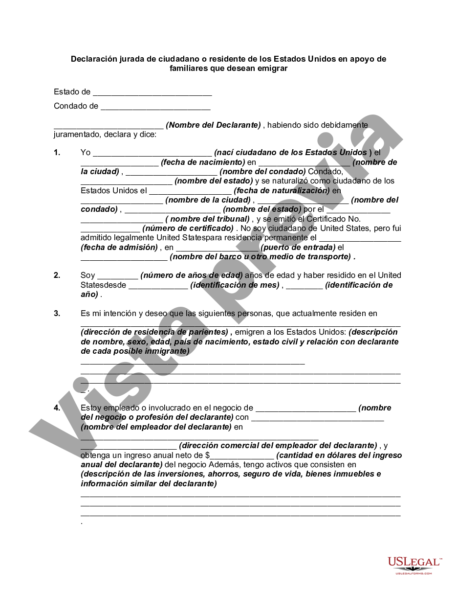 King Washington Declaración Jurada Y Prueba De Ciudadanía O Residencia De Los Estados Unidos En 8553