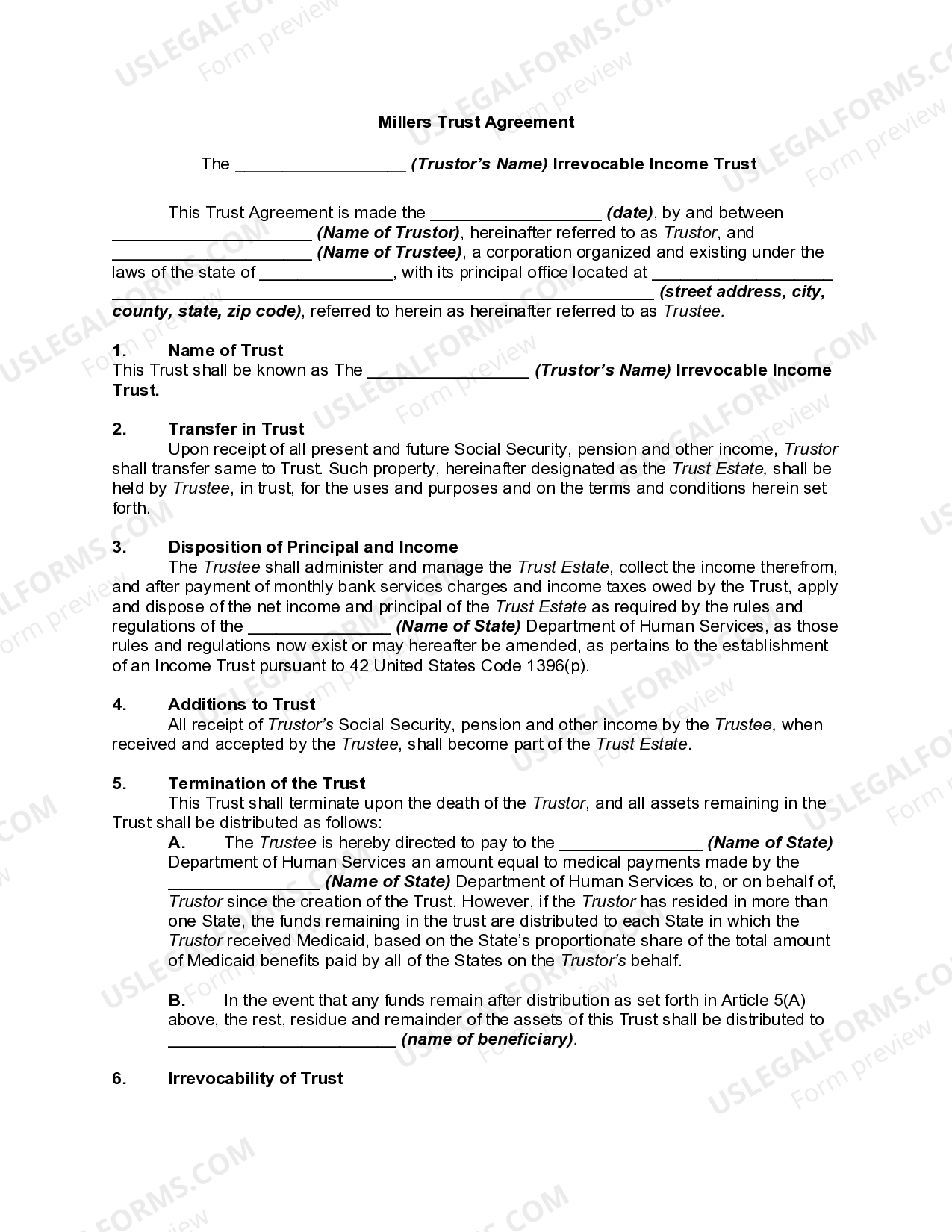 Massachusetts Miller Trust Forms for Assisted Living Assisted Living