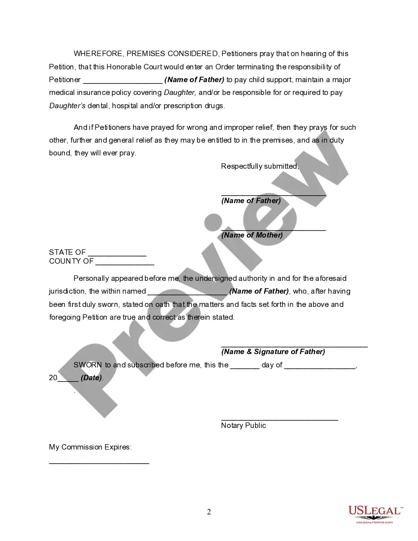 Get Joint Petition to Modify or Amend Divorce Decree by Terminating Child Support - Minor Left Home, Living Independently, Refuses to Work or Go to School Preview Joint Petition to Modify or Amend Divorce Decree by Terminating Child Support - Minor Left Home, Living Independently, Refuses to Work or Go to School