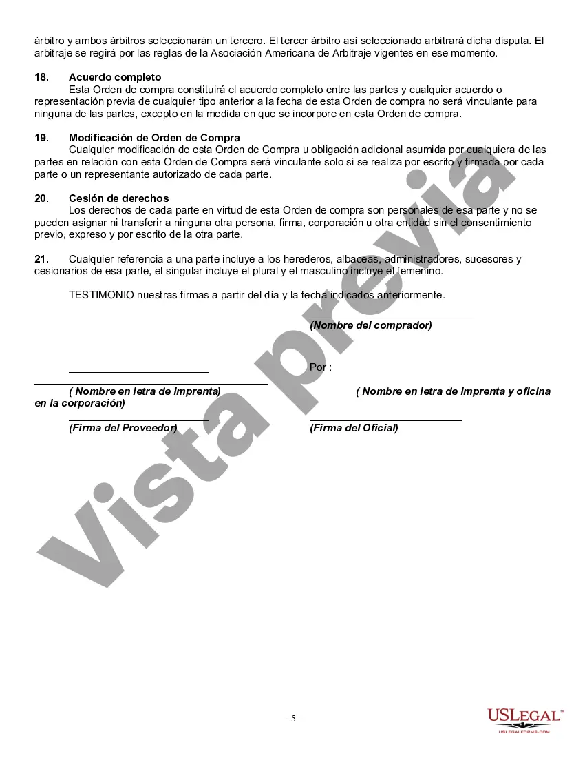 Preview Orden de Compra y Condiciones de Venta de Extrusiones de Aluminio