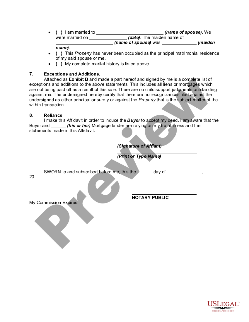 South Carolina Affidavit Of Title Made By Owner Selling Real Property Title Owner Us Legal Forms 8176