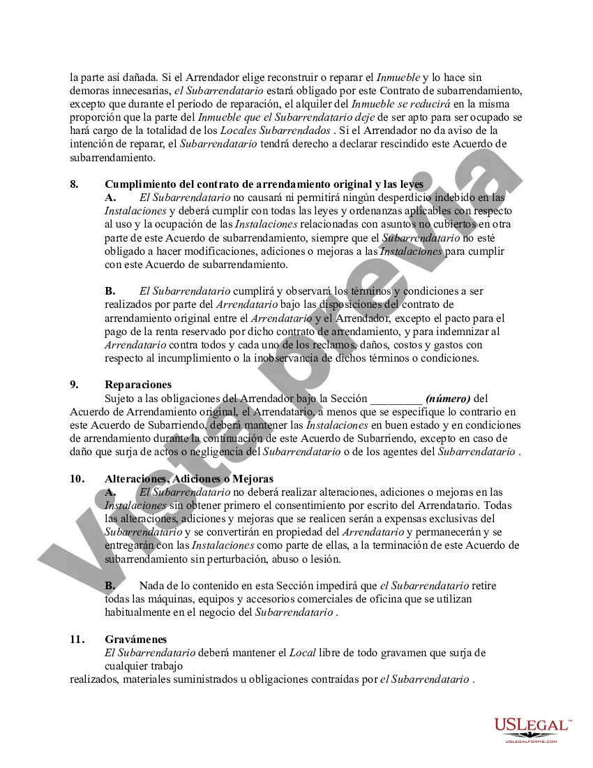 Preview Contrato de subarrendamiento de espacio de oficina