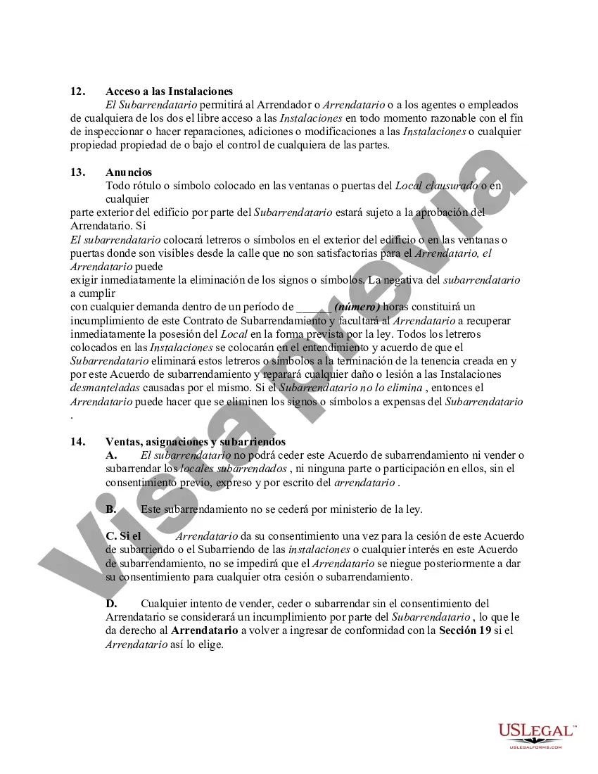 Preview Contrato de subarrendamiento de espacio de oficina