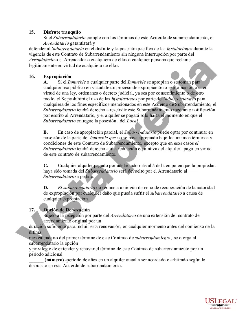 Preview Contrato de subarrendamiento de espacio de oficina