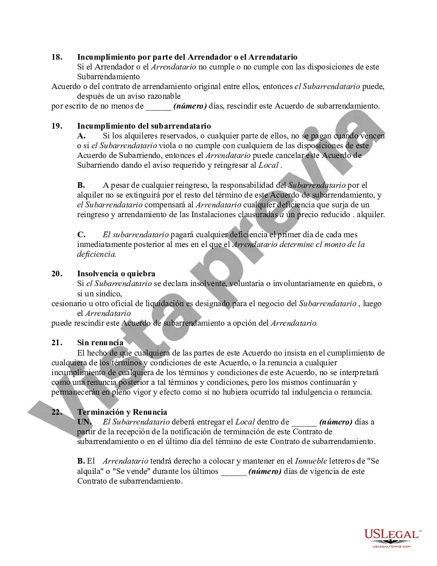 Preview Contrato de subarrendamiento de espacio de oficina