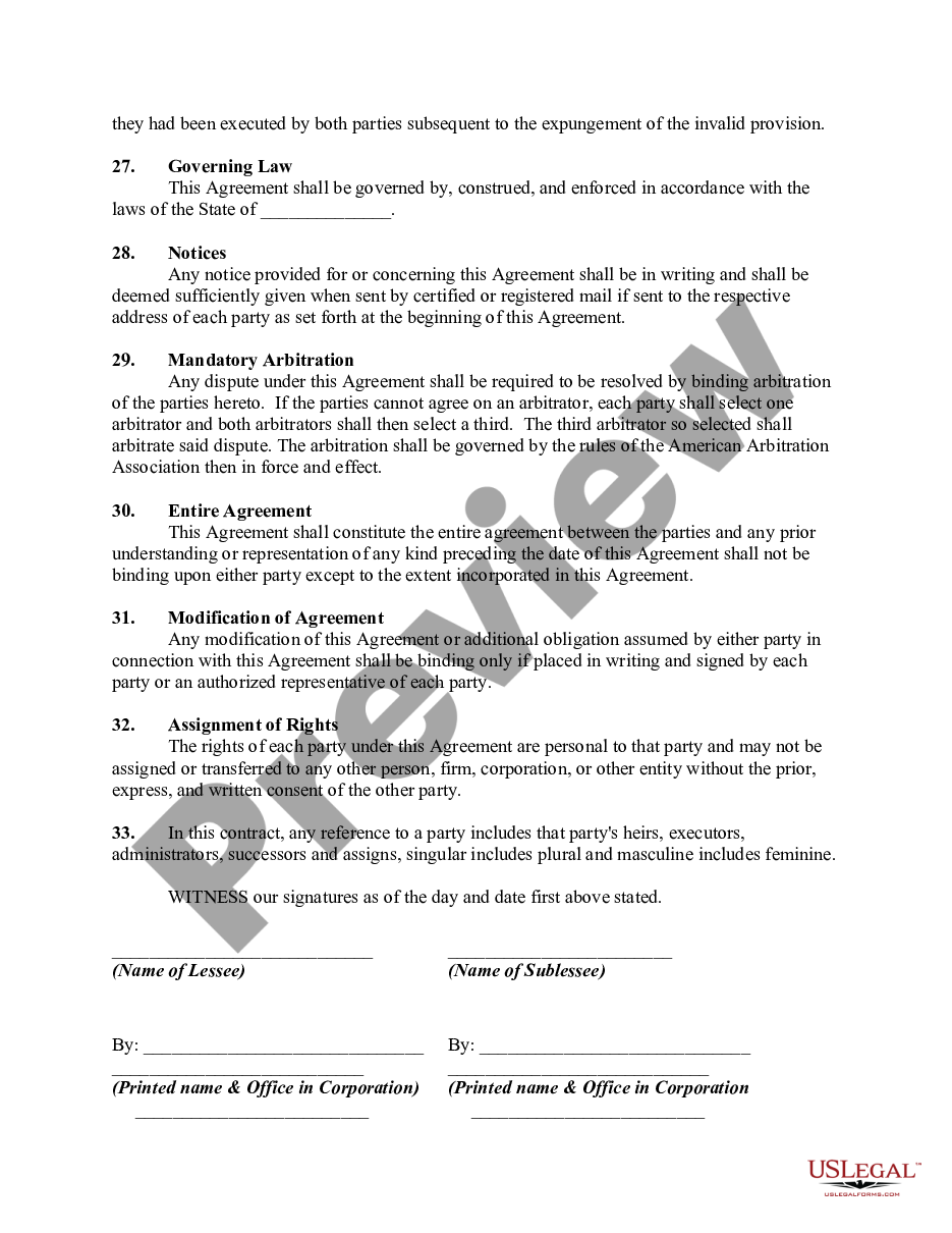 page 6 Sublease Agreement for Office Space preview