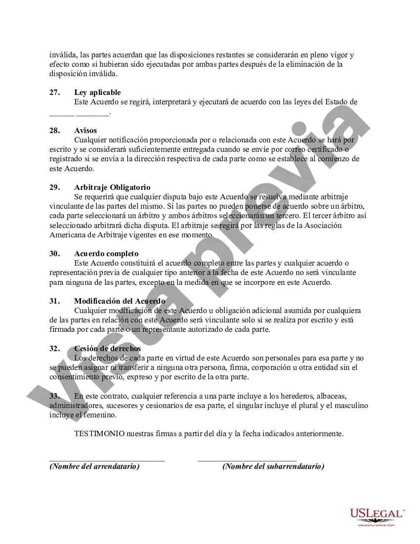 Preview Contrato de subarrendamiento de espacio para consultorios médicos
