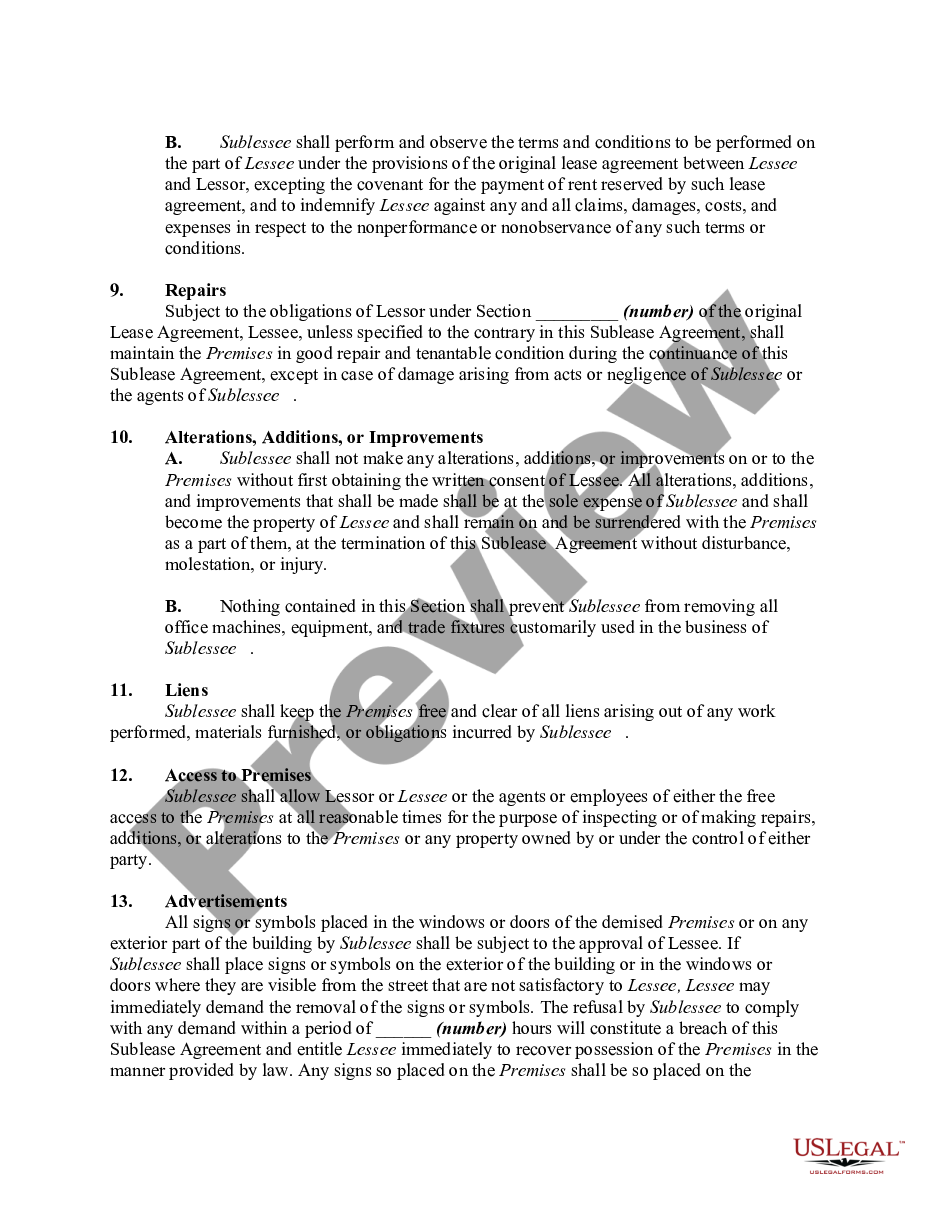 page 2 Sublease Agreement for Medical Office Space preview
