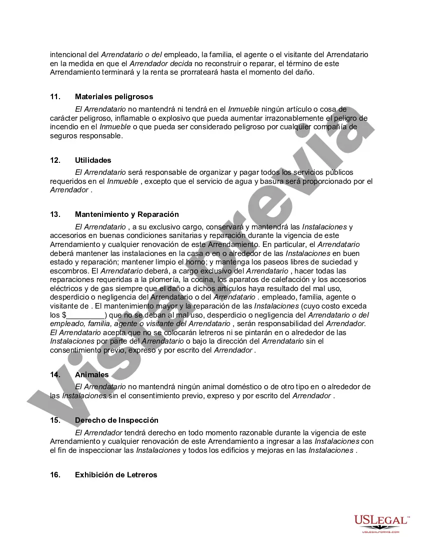 Preview Contrato de alquiler o arrendamiento de dúplex