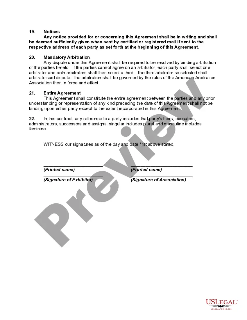 Get Contract for Exhibition Space or Booth at a Convention Preview Contract for Exhibition Space or Booth at a Convention