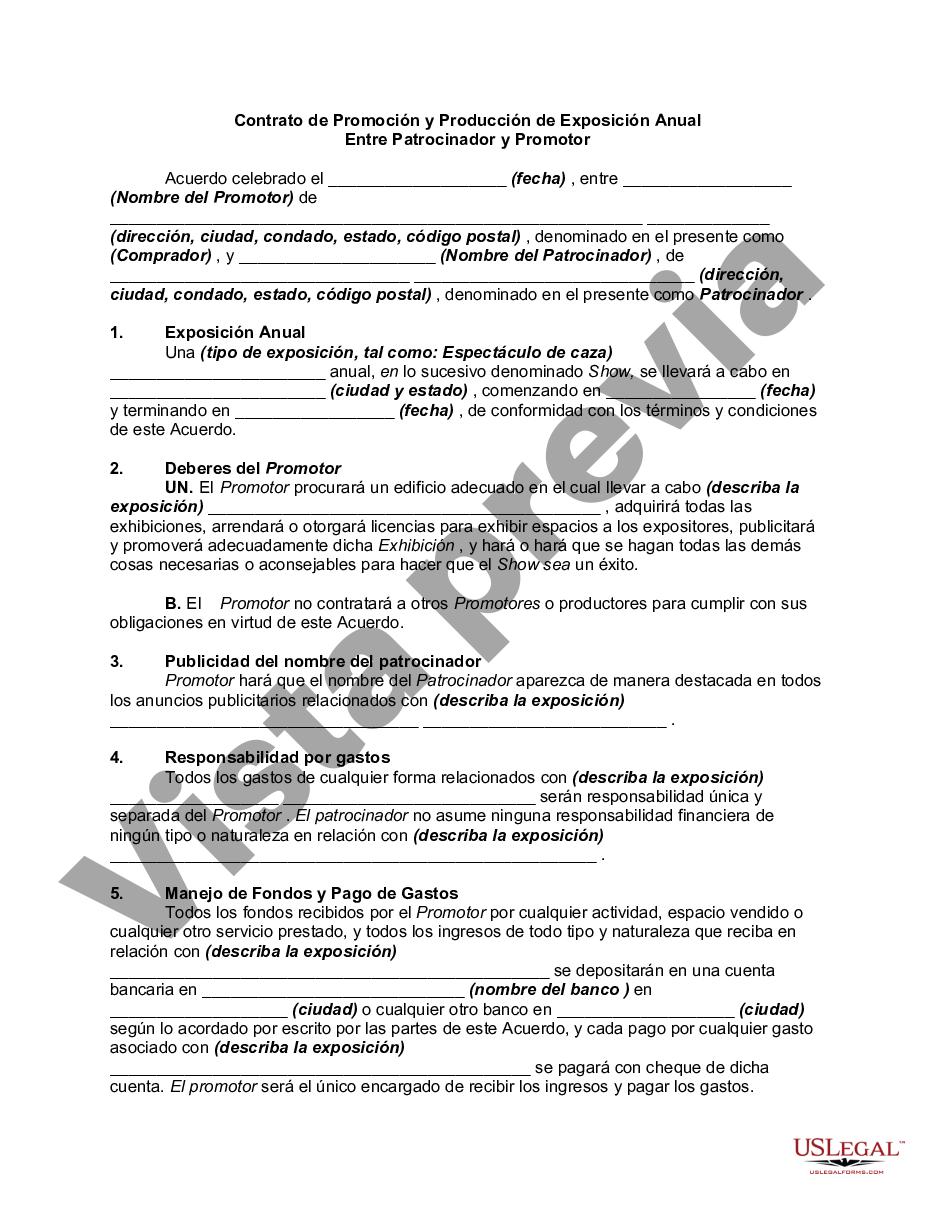 Miami Dade Florida Contrato De Promoción Y Producción De Exposición Anual Entre Patrocinador Y