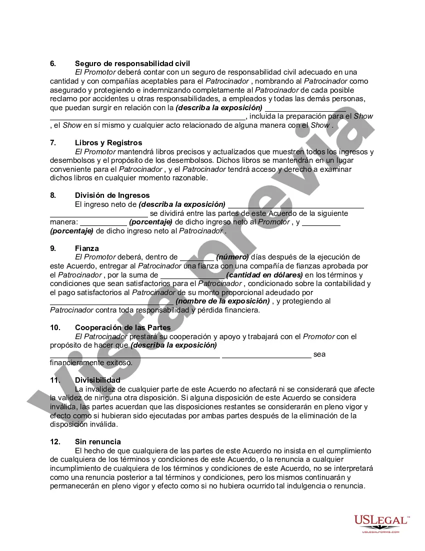 Preview Contrato de Promoción y Producción de Exposición Anual entre Patrocinador y Promotor