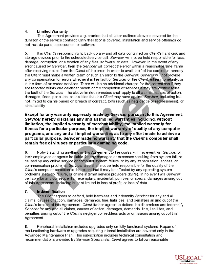 Get Maintenance Contract for Personal Computers Preview Maintenance Contract for Personal Computers