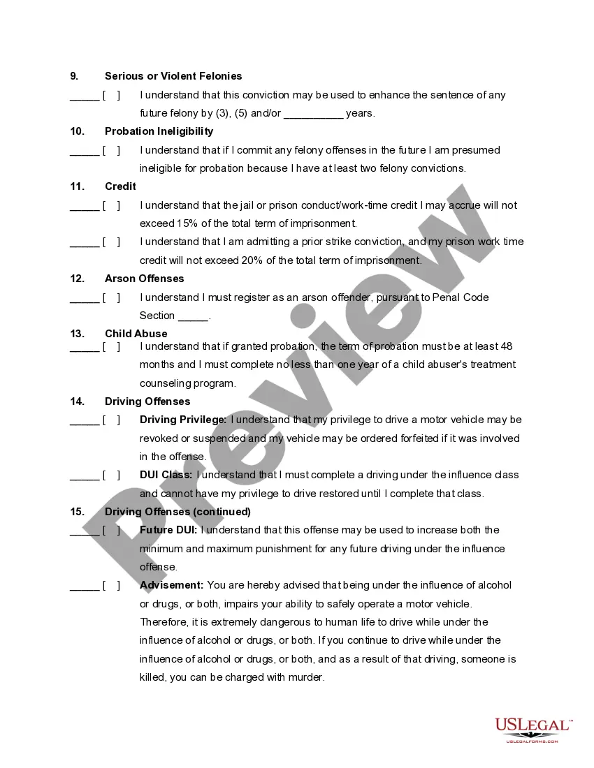 Get Plea Form with Harvey Waiver Preview Plea Form with Harvey Waiver